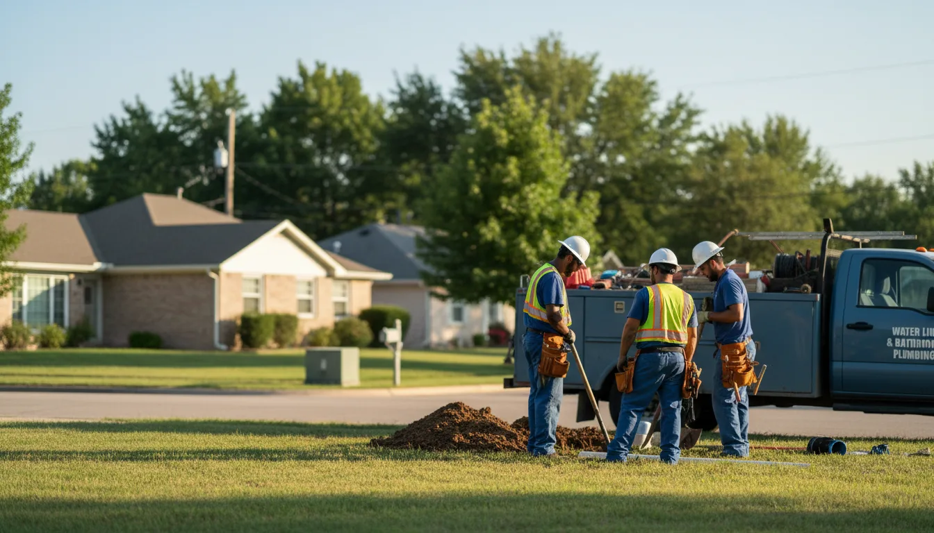 Residential water line and bathroom plumbing service in Francitas, TX